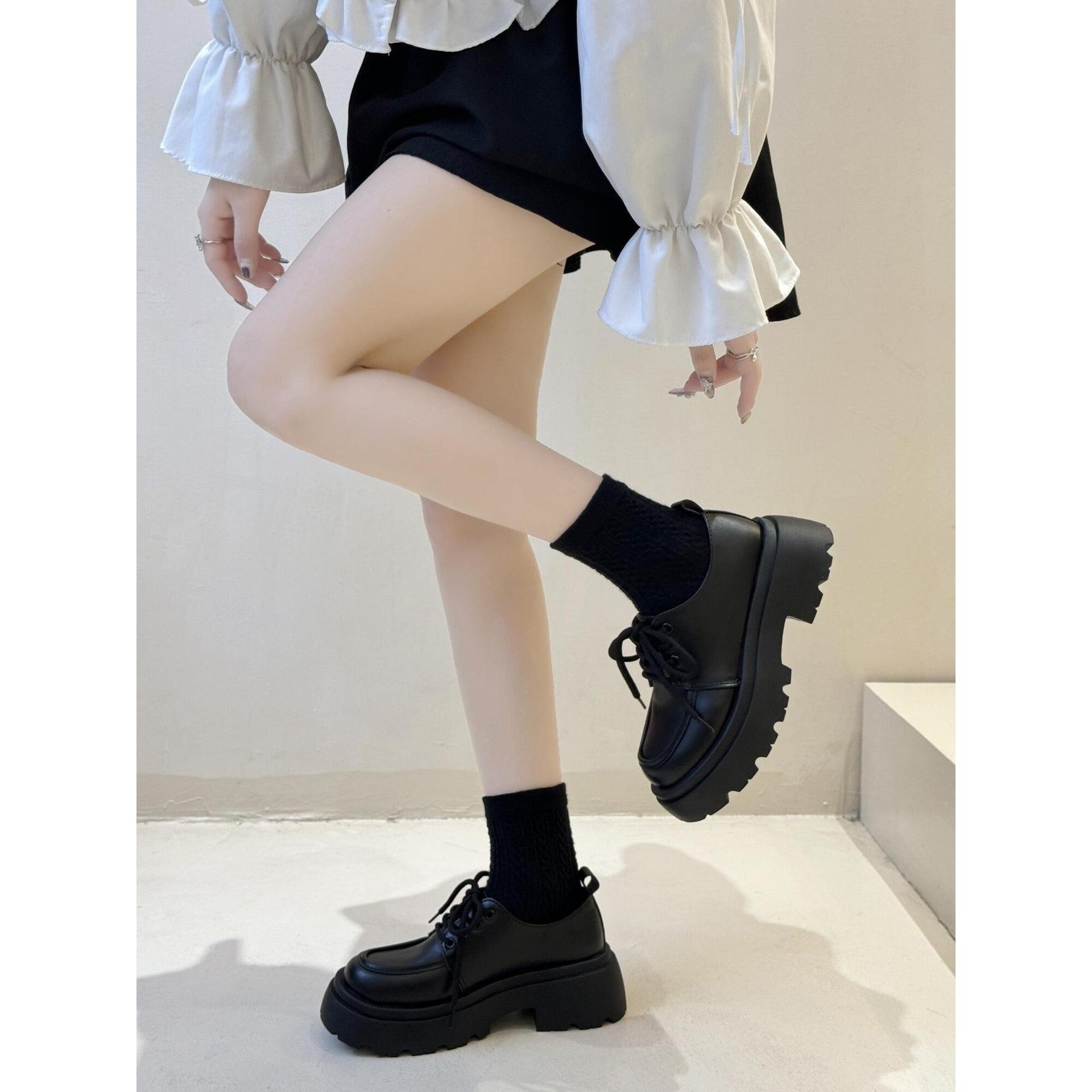British Style Thick-Soled Small Leather Shoes for Women 2025