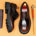British Style 2026 New Model, Business Casual Genuine Leather, High-End Glossy Finish.