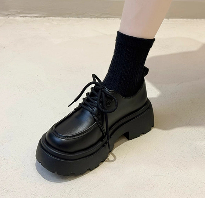 British Style Thick-Soled Small Leather Shoes for Women 2025