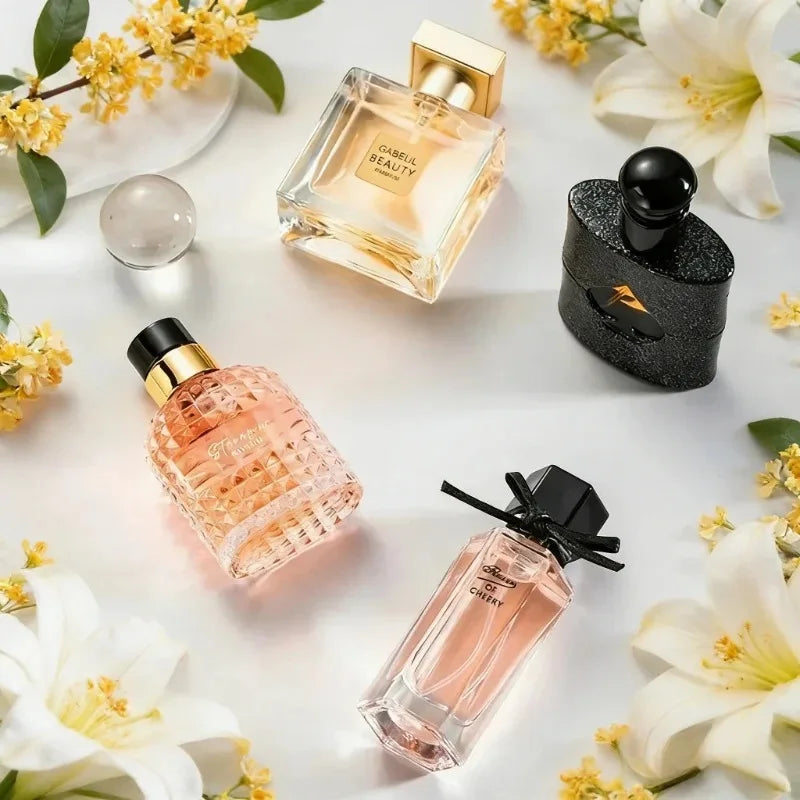 105ML Womens Perfume Gift Set 4 Fresh Floral Woody Long Lasting Fragrances Elegant Smooth Luxurious Collection Ideal for Travel