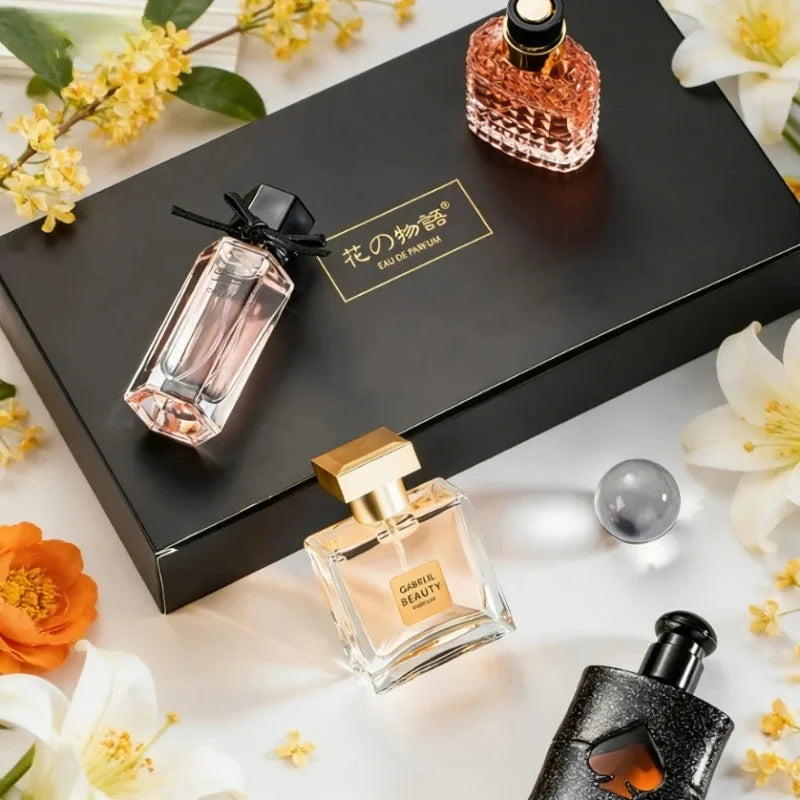 105ML Womens Perfume Gift Set 4 Fresh Floral Woody Long Lasting Fragrances Elegant Smooth Luxurious Collection Ideal for Travel