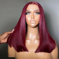 13x4 Bone Straight Short Bob Lace Front Human Hair Wigs Lace Frontal Wig Brazilian 100% Human Hair 200 Density 16 Inch colorful
