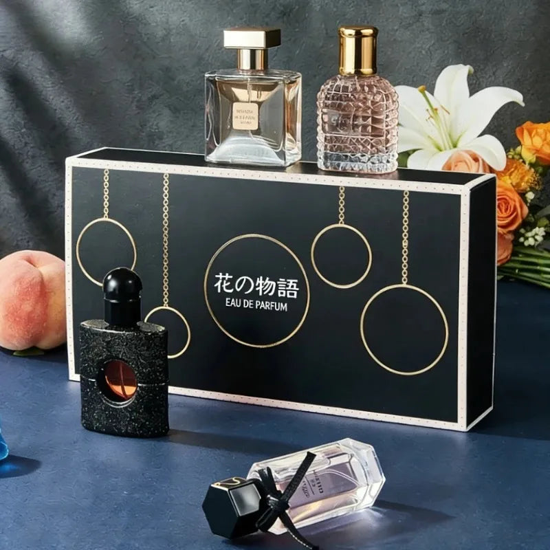105ML Womens Perfume Gift Set 4 Fresh Floral Woody Long Lasting Fragrances Elegant Smooth Luxurious Collection Ideal for Travel