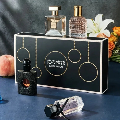 105ML Womens Perfume Gift Set 4 Fresh Floral Woody Long Lasting Fragrances Elegant Smooth Luxurious Collection Ideal for Travel